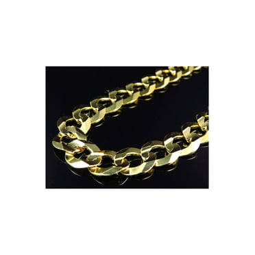 Men's 10K Yellow Gold Hollow Cuban Curb Link 6.50mm Diamond Cut Bracelet 8" & 9" 